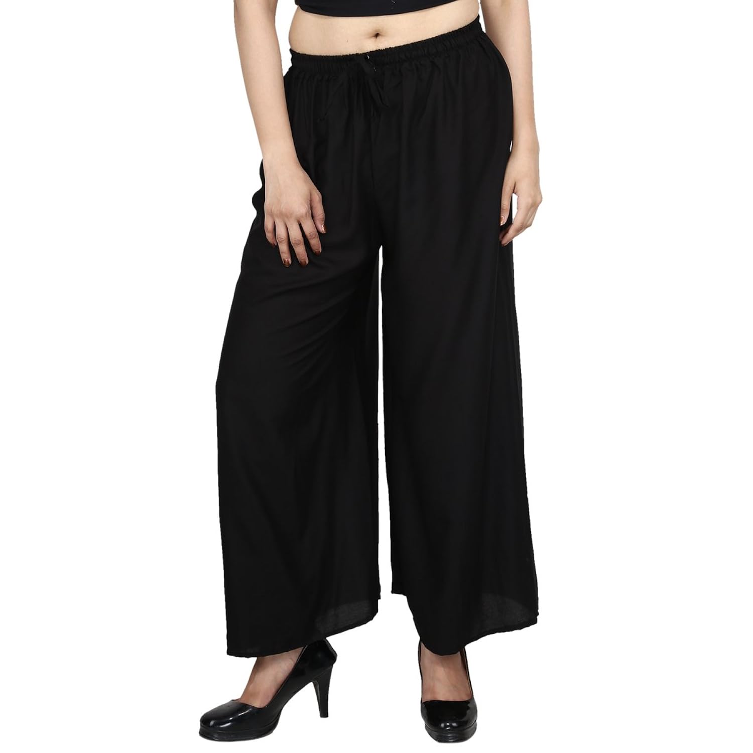 jaipur classic plain rayon plazzo pants free size colour