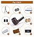 Futeng Handmade Straight Stems Ebony Wooden Smoking Tobacco Pipe with Accessories (Filter Elements, Filter Balls, 3 in 1 Scraper, Pipe Cleaners, Pipe tip Grips, Bag, Gift Box) (Wood Grain)