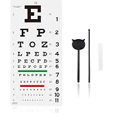 Eye Chart, Eye Exam Chart, Plastic Low Vision Eye Charts Wall Chart with Eye Occluder and Pointer, Eye Charts for Eye Exams for Doctor's OfficeSchool, Home(22x11 Inches)
