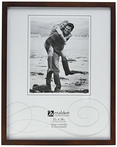 MaldenInternational Designs Dark Walnut Concept Wood Picture Frame, 11-Inch by 14-Inch