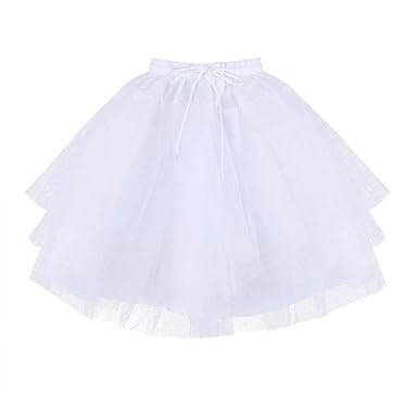MEITEMEI Kids White Mini 3 Schichten Hochzeit Blumenmädchen Petticoat/Unterrock/Krinoline Slips