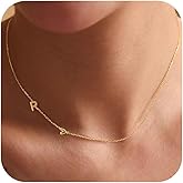 Initial Necklaces for Women,14k Gold Plated Initial Heart Charm Necklace Dainty Letter Choker Necklace for Women Trendy Cute Sideways Initial Custom Name Necklaces Personalized Gold Jewelry Gifts