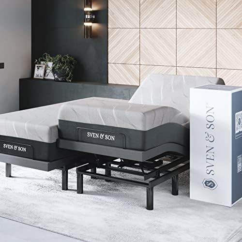 Sven & Son Bliss Series Adjustable Bed Base + 14" Split King, Luxury Cool Gel Memory Foam