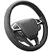 SEG Direct Black Microfiber Leather Auto Car Steering Wheel Cover Universal 15 inch primary
