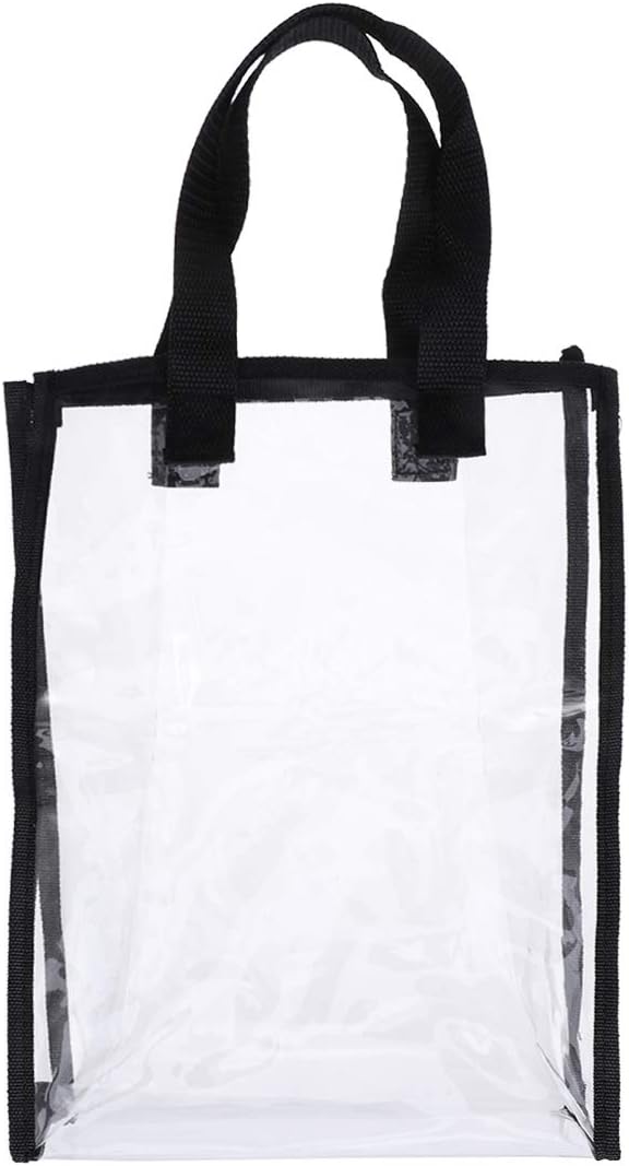 VORCOOL PVC Clear Handbag Tote Bag Gym Tote Bag for Women Work, School, Sports Games and Concerts Clear Bag