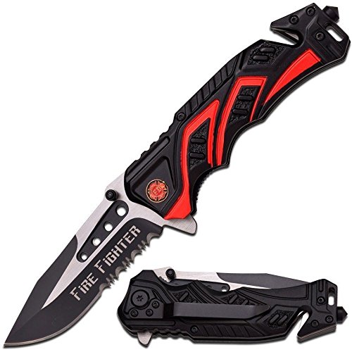 New 7. 5" MTECH USA FIRE FIGHTER RESCUE SPRING ASSISTED TACTICAL FOLDING POCKET Eco'Gift LIMITED EDITION Knife with Sharp Blade