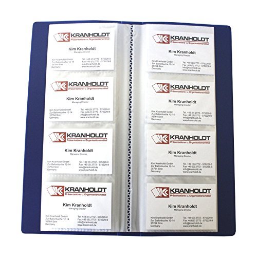 Exxo by HFP Business Card File with Document Wallets 275x120mm Blue