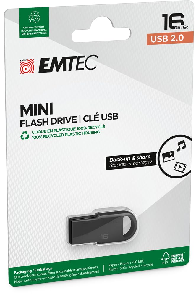 Emtec ECMMD16GD252P3 D250 USB Flash Drive Black