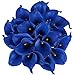 JUSTOYOU 20pcs Artificial Calla Lily Real Touch Flower Bride Wedding Home(Blue)
