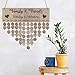 Christmas Calendar Wall Hanging: Family Birthday Calendar with Tags, Christmas Wooden Reminder Calendar Plaque Sign Board Wall Hanging Family Decor Plaque