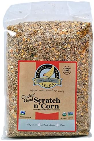 Cluckin' Good Organic Scratch 'n Corn for Chickens and Ducks, Organic and Non-GMO Project Verified (10 lbs)