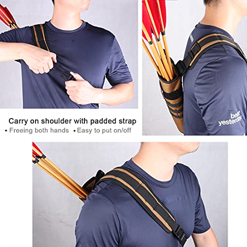 KRATARC Archery Lightweight Back Arrow Quiver Dual Use Foldable Compact
