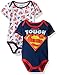 Warner Brothers Baby Boys' Superman 2 Pack Bodysuit Layette Set, Blue, 0-3 Months