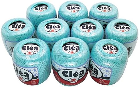 Lot 10 Balls Light Turquoise Size 10 Crochet Cotton Threads Yarn Knitting