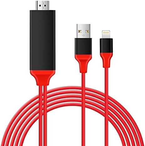 Lightning to HDMI Adapter, Lightning Digital AV Adapter to HDMI 1080P for iPhone iPad iPod (Plug and Play)