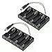NUOLUX 6-Slot Battery Box for AA Batteries with Wire Leads, Pack of 2 (Black)