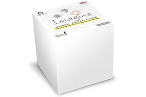 EARTHCUBE Graph Paper 3.5 Inch Note Cube (Not Sticky) Made in USA (Paper US or CAN) 100% Recycled 700 Tear-off Pages (Not Loose) Gray Grid Printed on Top Side of Each Sheet 40% Opacity