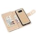 TabPow Galaxy S8 Case, 10 Card Slot - [ID Slot] Wallet Folio PU Leather Case Cover with Detachable Magnetic Hard Case for Samsung Galaxy S8 (2017) - Glitter Gold