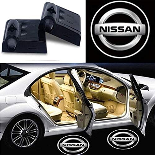 CNAutoLicht 2x Cree LED Wireless Magnetic Door Step Light Laser Shadow Logo Projector Lamp For Nissan X-Trail Xterra Vanette Wingroad Urvan Trade Tiida Sani Sentra Serena Courtesy Light Welcome Light