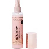 Revolution Fix &amp; Glow Fixing Spray, Illuminating &amp; Hydrating | Sets &amp; Refreshes Makeup, Radiant, Dewy Finish, Vegan &amp; Cruelty-Free, 3.38 Fl Oz