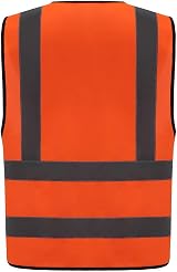 AYKRM Medium Orange Hi Viz Reflective Vest High Visibility Waistcoat view 5