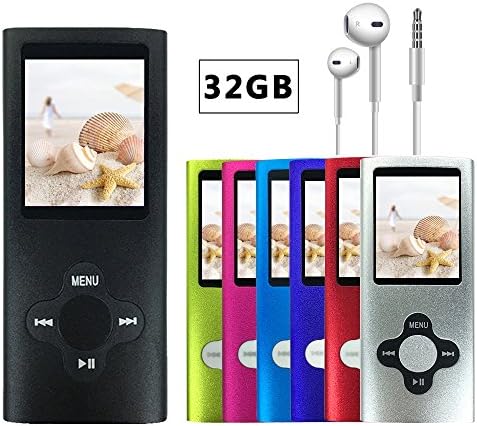 VOLGER DIGITAL 32 GB Portable Ultra-thin MP3 MP4 Player LCD Display Music Player Video Player Media Player Voice Recording Player for Laptop Computer for Home Party Camping Traveling Running (Black)