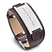 Personalize Custom Free Engraved Brown Black Leather Stainless Steel Bracelet Cuff For Men Women (Brown Leather & Silver)