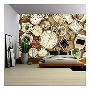 Retro Styled Image of a Collection of Vintage Rusty Watches and Parts - Removable Wall Mural | Self-Adhesive Large Wallpaper - 66x96 inches