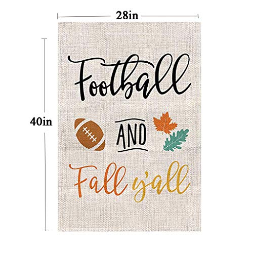 Clearance Sale!UMFun Football and Fall Y'all Small Garden Flag Vertical Double Sided Yard Flag Decor (A) - Thumbnail 2