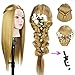 Mannequin Head African with 100% Human Hair Cosmetology Afro Hair Manikin Head for Practice Styling Braiding with Free Clamp (YK27)