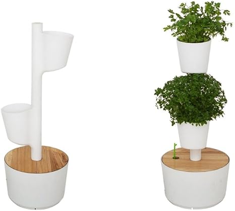 Kit Huerto urbano vertical con autorriego digital, blanco, 2 ...