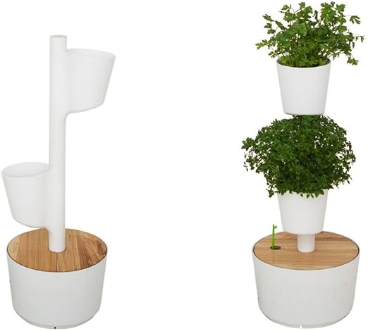 Kit Huerto urbano vertical con autorriego digital, blanco, 2 ...