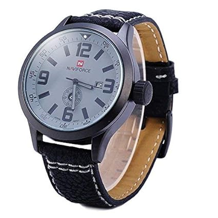 Naviforce Analogue Grey Dial Mens Watch (NF-9057BK)