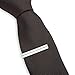 Hipster Tie Bar Clip 3 Pc Set, 1.5 Inch Silver Tone, Moustache, Vintage Key and Plain Tie Bar + Gift Box