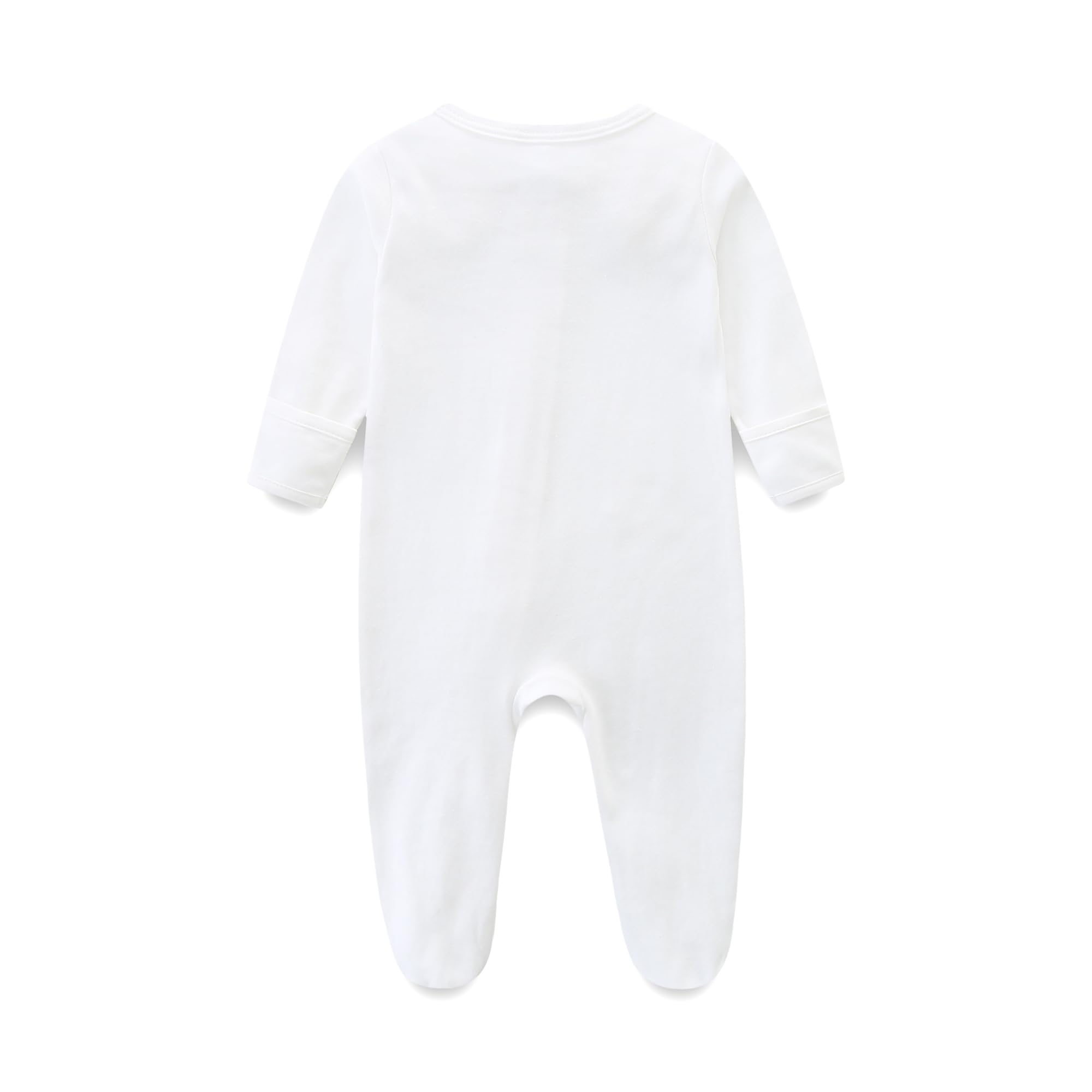 Baby Romper 100% Organic Cotton Pajamas One Piece Long Sleeve Zipper Footie Onesie for 0~12M Baby