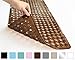 GORILLA GRIP Patented Bath Tub Shower Mat, Machine Washable Bathtub Floor Liner Mats, Suction Cups and Drain Holes to Keep Tubs Clean, Soft on Feet, Bathroom Essentials, 35x16 Inch, Brown