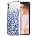 Caka iPhone X Case, iPhone Xs Glitter Case Liquid Series Girls Luxury Fashion Bling Flowing Liquid Floating Sparkle Glitter Cute Soft TPU Case for iPhone X XS (Blue Purple)
