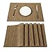 Pauwer Placemats Set of 8 Heat Insulation Stain Resistant Placemat for Dining Table Durable Woven Vinyl Kitchen Table Placemats (Khaki)