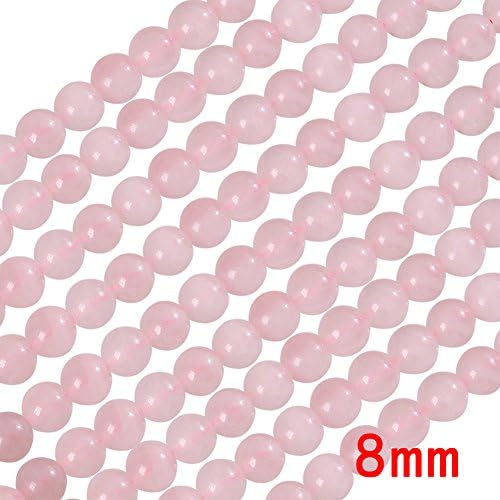 So Beauty Approx. 48pcs Gorgeous Natural Crystal Beads Loose Beads for DIY Jewelry Making Accessories(8mm, Pink)