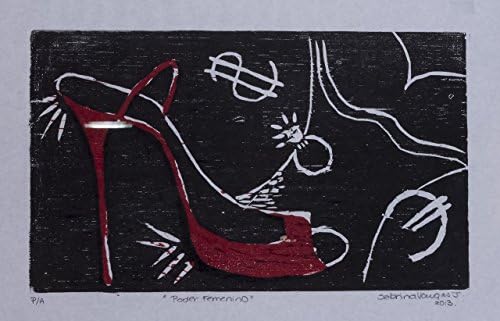 Color-Xilography, handmade, woodblock print, "Female Power", Costa Rica, Art Mother´s day home decor, 14.17" x 19" Cerfitied authenticity by artist, Sabrina Vargas-Jimenez