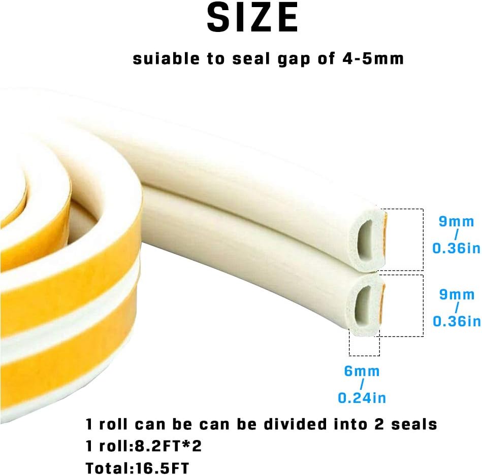 9mm High Gray Yardsky 20 Meters Draft Excluder Door Brush Weather Strip