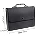 Oak-Pine 26 Pockets Expanding File Folder - Large Plastic A4 US Letter Size Expandable File Organizer Document Accordion File Folder Wallet Briefcase Business Filing Box with Handle (Black)