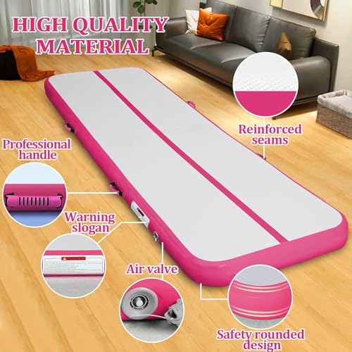 Air Mat Tumble Track, Gymnastics Mats Tumbling Track with Electric Air Pump, Inflatable Training Mat for Home Gym Yoga Cheerleading Water, 300 * 100 * 10cm