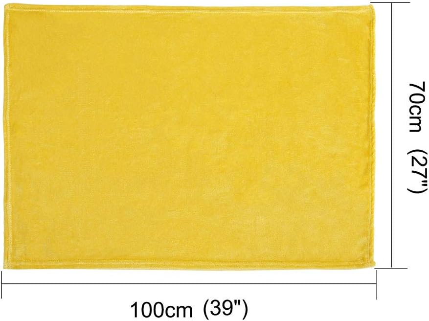 sourcing map Flannel Fleece Blanket Soft Lightweight Plush Microfiber Bed or Couch Blanket, Yellow 70 x 100cm - Image 4