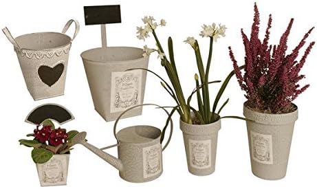 Wald Imports Set of 6 Metal Planters in assorted Shapes & sizes