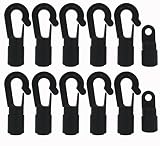YYST 10 Pcs Bungee/Shock Cord Hook Fixed End Tabbed S Hooks for 1/4" (6MM) Bungee to Use on Kayaks (Bendy 10 Pcs)