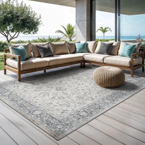 the carpet Palma - Outdoor Teppich wetterfest – Balkon Teppich, Terrasse & Garten – UV-beständig, pflegeleicht, Indoor Outdoor Teppich, Mehrfarbig, Be