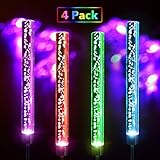 TRODEEM Solar Lights Outdoor [4 Pack, RGB 7-Color Changing] Solar Powered Decorative Garden Stakes Waterproof Acrylic LED Bubble Lighting for Garden Patio Backyard Pathway Pool Lawn Decor