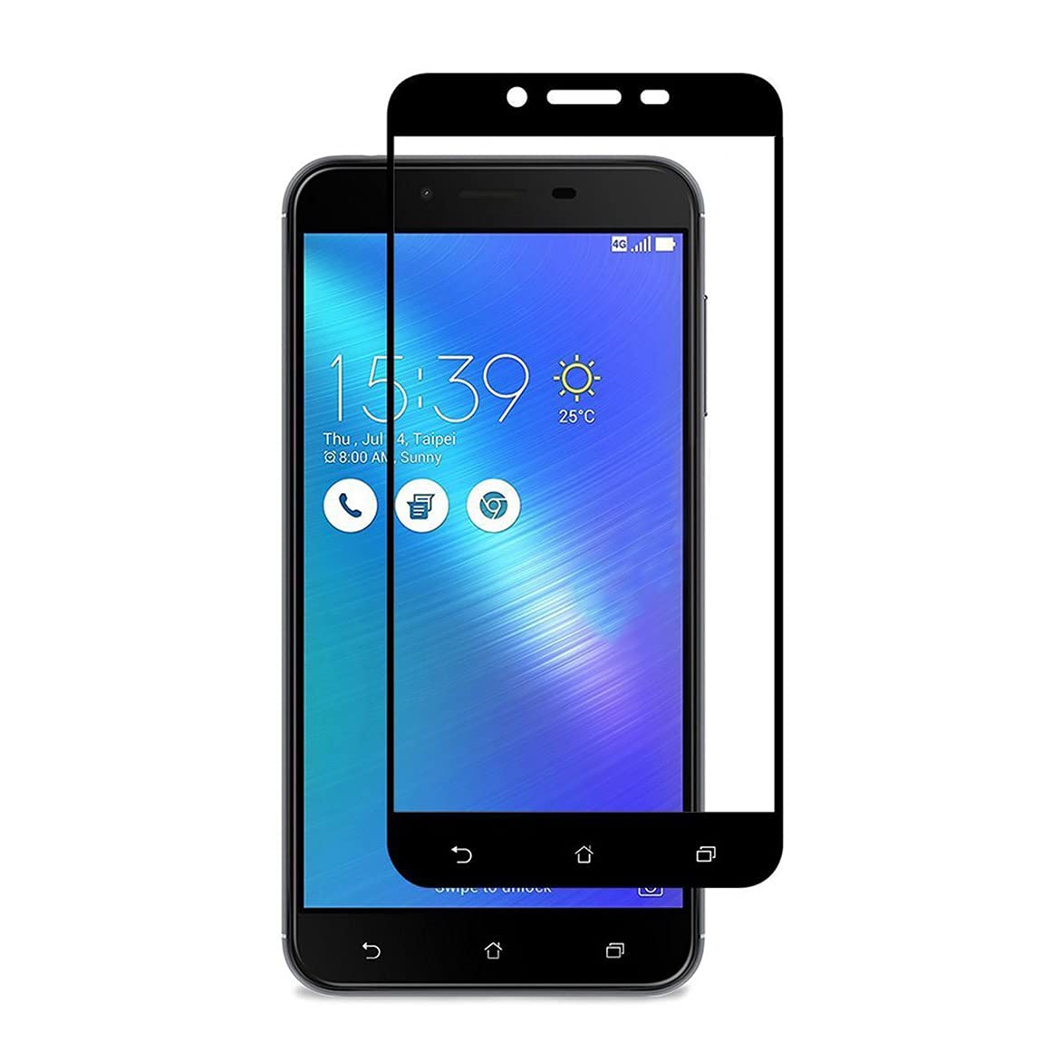 X-Dision 3D Protective Film Compatible with Zenfone 3 5.5 ZC553KL (Black), HD Full Screen Protector, Complete Cover Protection, 9H Hardening Glass, Fingerprint Resistant and Anti-Shatter