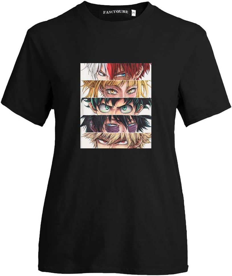 Peoria My Hero Academia T-Shirt, Japanese Anime Short-Sleeve Crewneck T-Shirts for Girls and Women